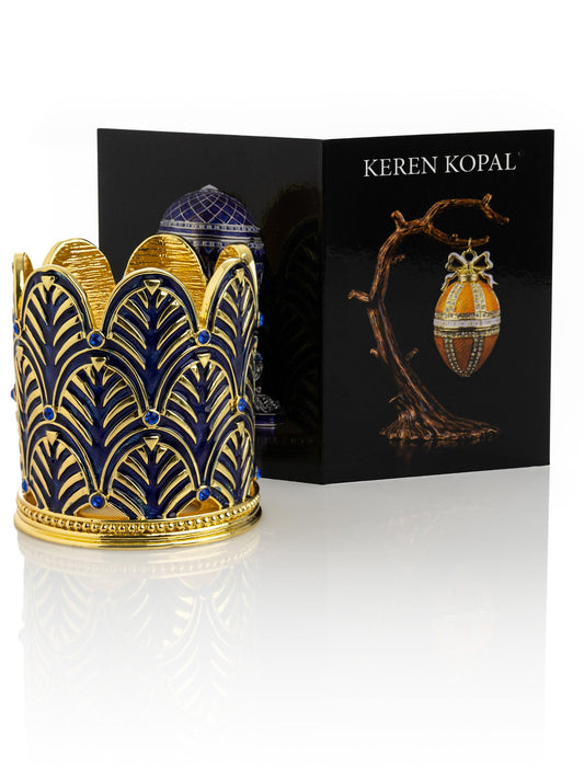 'Keren Kopal' Blue Decorated Candle Holder