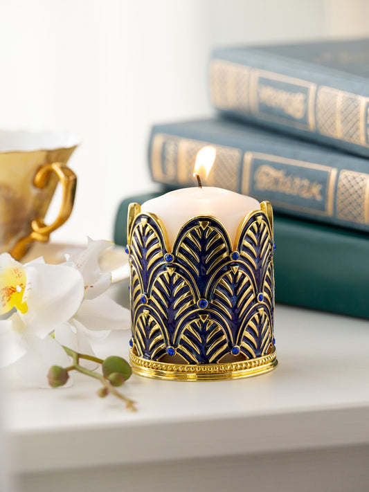 'Keren Kopal' Blue Decorated Candle Holder